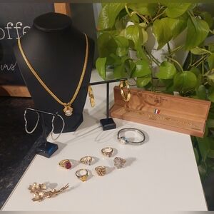 Elegant Gold Tone Necklace and Earring Set